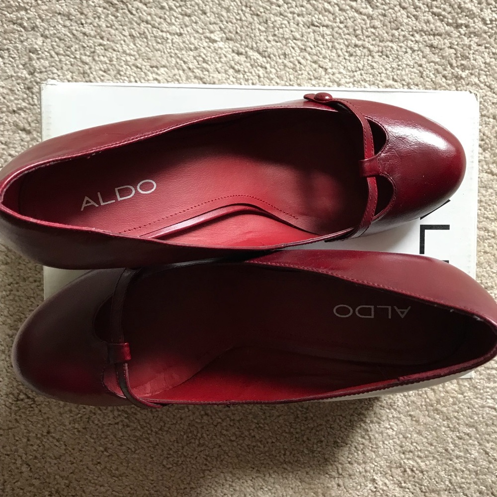 Women’s deep red heels, Aldo brand